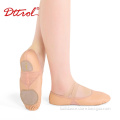 D012002 Dttrol girls split sole flesh leather ballet shoes with elastic mesh